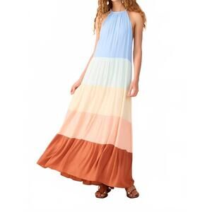 NEW DRESS TO marias colourblock crepe maxi dress in multi